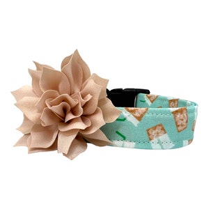 Iced Coffee Dog Collar, Iced Coffee Dog Collar with Dog Collar Flower, Latte Dog Collar, Iced Coffee Lovers, Iced Coffee Dogs, Coffee Dog