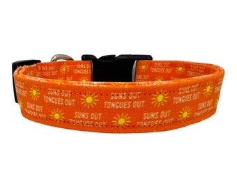 Summer Dog Collar, Suns Out Tongues Out Dog Collar, Sun Dog Collar, Sunshine Dog Collar, Everyday Dog Collar, Dog Collar