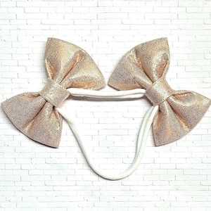 Dog Bow Headband, Dog Headband, Headband with Dog Bows, Doggie Headbands, Bows for Dogs, Dog Bows, Champagne Headband