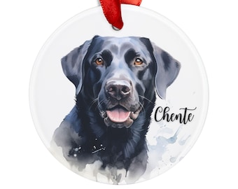 Personalized Black Lab Christmas Ornament, Christmas Gift for Lab Mom, Dog Lover, Dog Lover Gift, Labrador Retriever Ornament, Black Lab