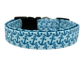 Anchor Dog Collar, Summer Dog Collar, Beach Dog Collar, Lake Dog Collar, Everyday Dog Collar, Boating Dog Collar, Nautical Dog Collar