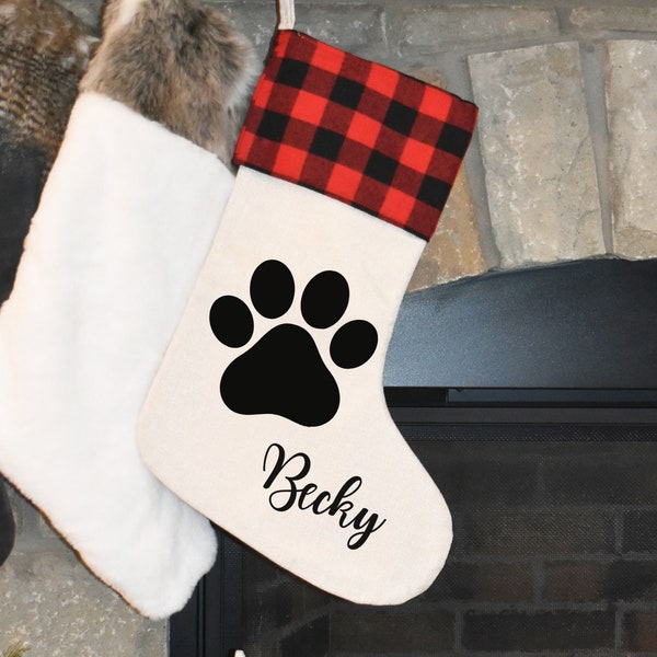 Paw Print Stocking - Etsy