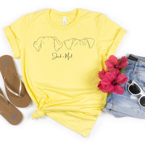 Custom Dog Ear T Shirt Etsy