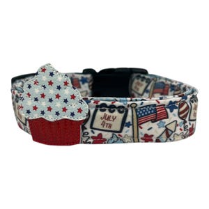 Patriotic Dog Collar, 4th of July Dog Collar, Festive Red White & Blue Dog Collar, Patriotic Collar for Dog, July 4th Collar for Dogs