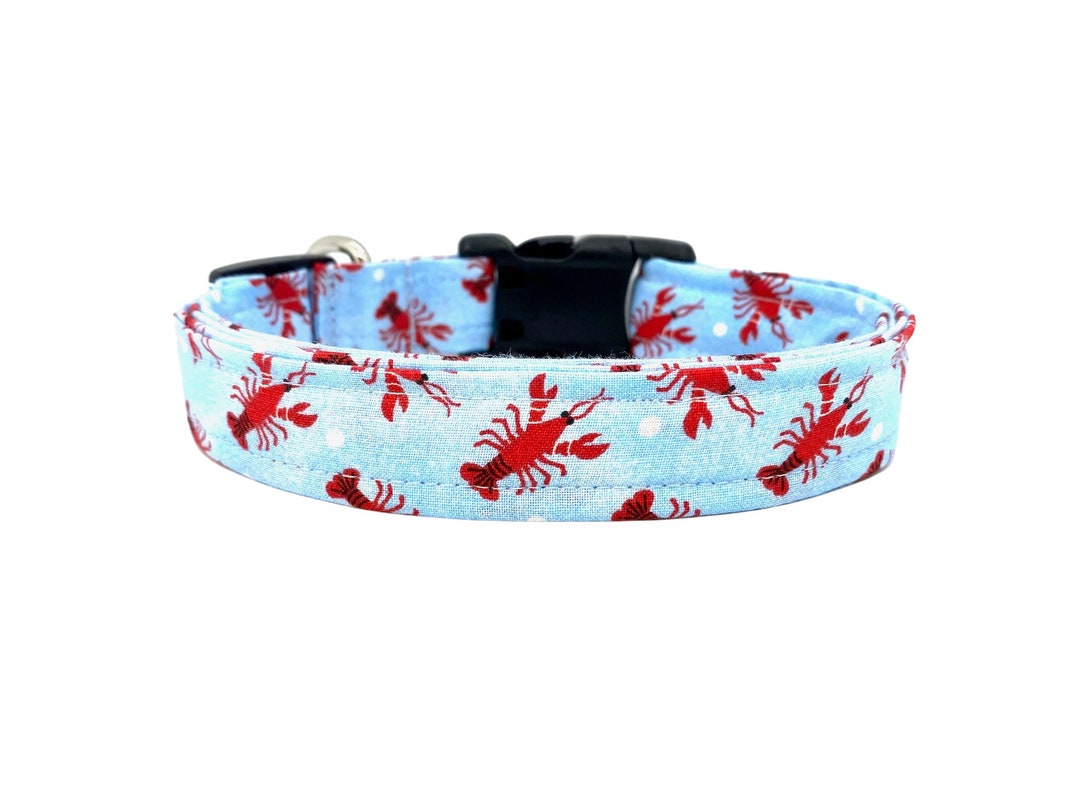 Lobster Dog Collar, Red Lobster Dog Collar, Everyday Fabric Dog Collar
