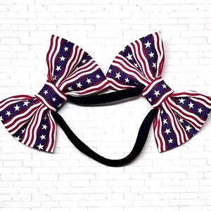 Dog Bow Headband, Dog Headband, Headband with Dog Bows, Doggie Headbands, Bows for Dogs, Dog Bows, Patriotic Headband