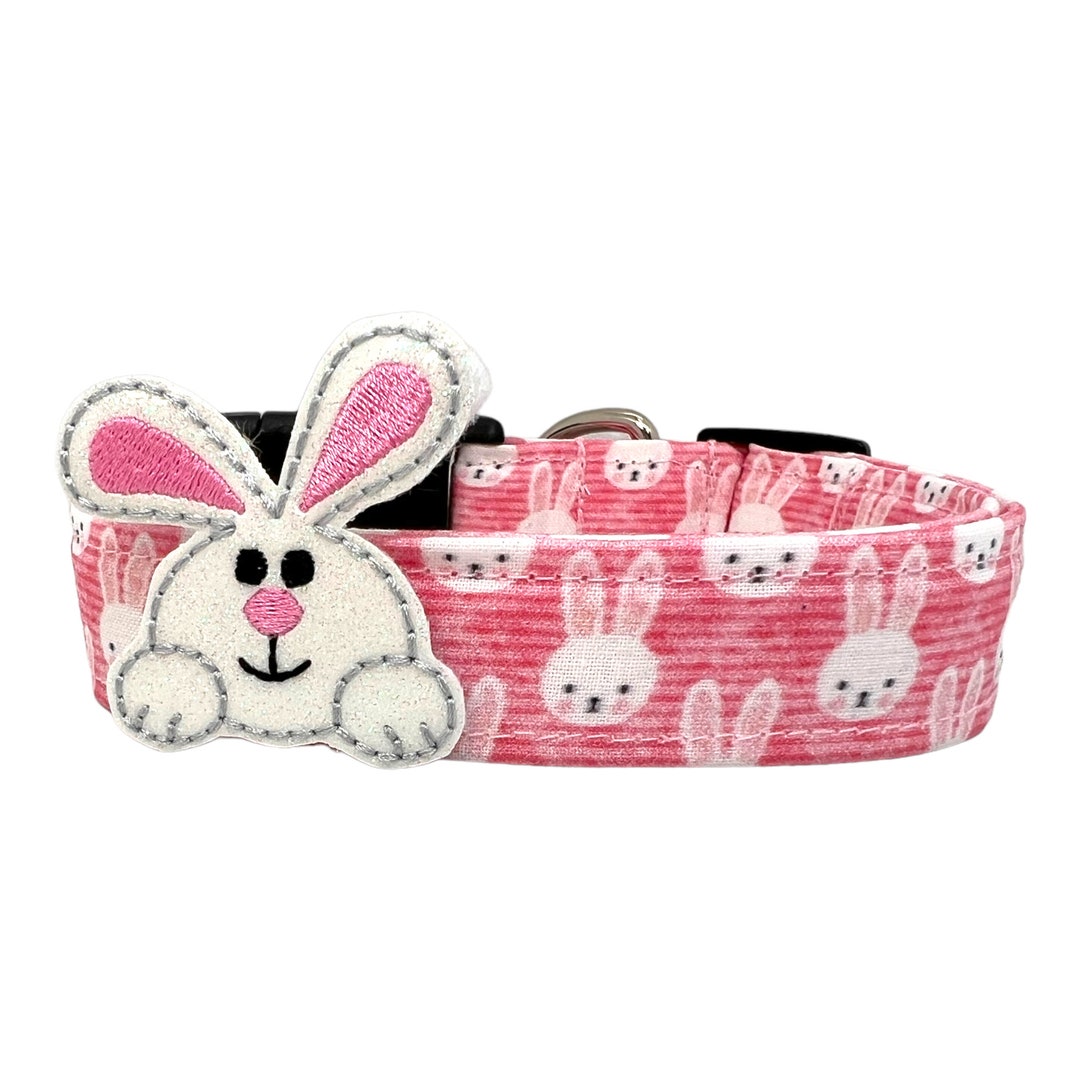 Easter Dog Collar, Easter Bunny Dog Collar With Bunny Embellishment