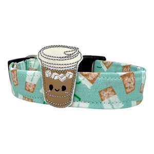 Iced Coffee Dog Collar, Coffee Dog Collar with Iced Coffee Embellishment, Latte Dog Collar, Iced Coffee Lovers, Iced Coffee Dogs, Coffee Dog