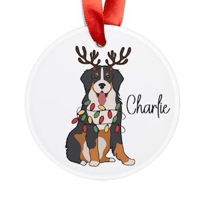 Decorazione natalizia personalizzata con cane da montagna bernese, regalo di Natale per mamma di cane da montagna bernese, regalo per amanti dei cani, decorazione per cane da montagna