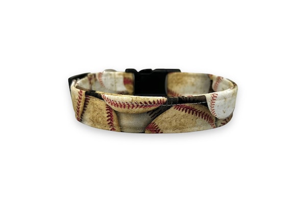 Leather baseball dog collar online