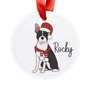 Personalized Boston Terrier Dog Christmas Ornament, Christmas Gift for Boston Terrier Dog Mom, Boston Terrier Ornament, Boston Terrier