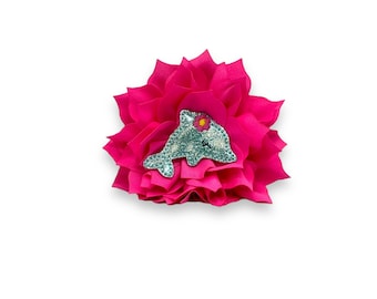 Dolphin Dog Collar Embellished Flower, Dolphin Flower, Dolphin Flower for Dog Collar, Dog Collar Flower, Dog Collar Accessory