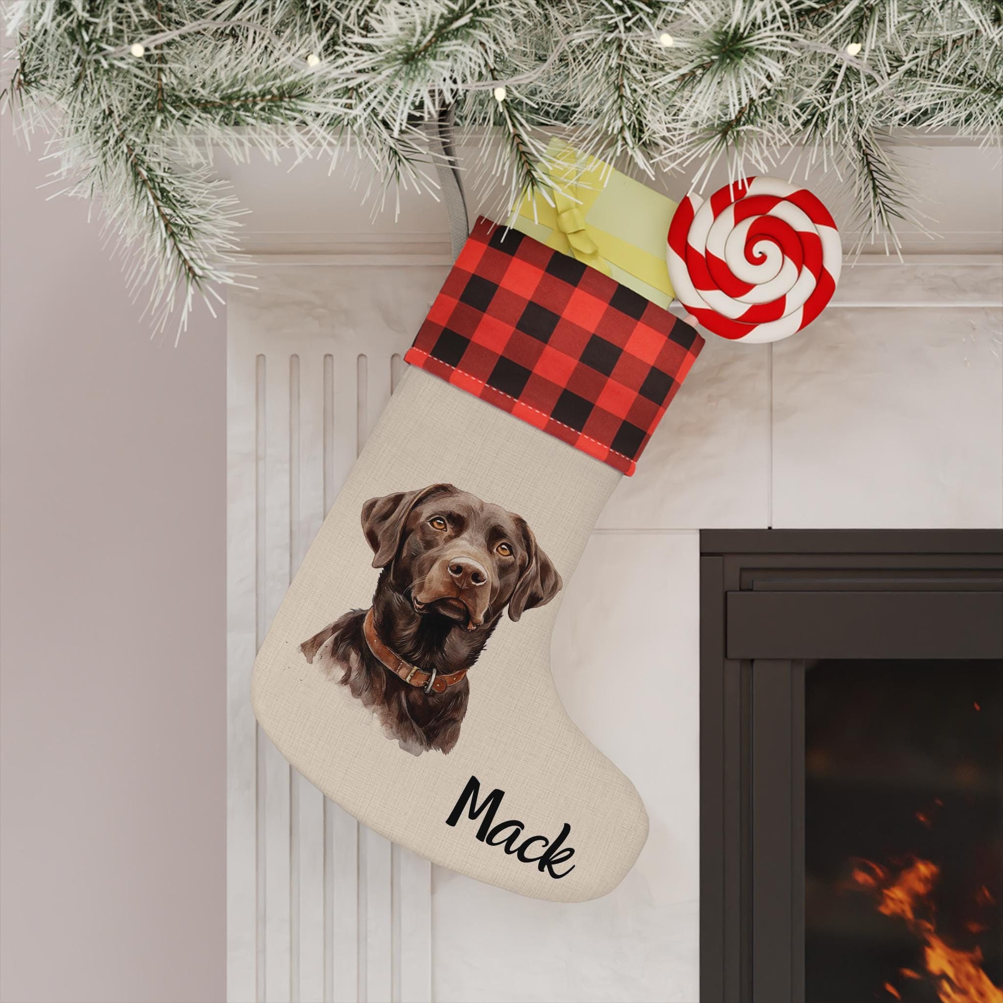 34 Adorable Christmas Stocking Ideas to Hang with Pride: Festive Flair for Your Fireplace 31 Chocolate Lab Christmas Stocking, Personalized Christmas Stocking…