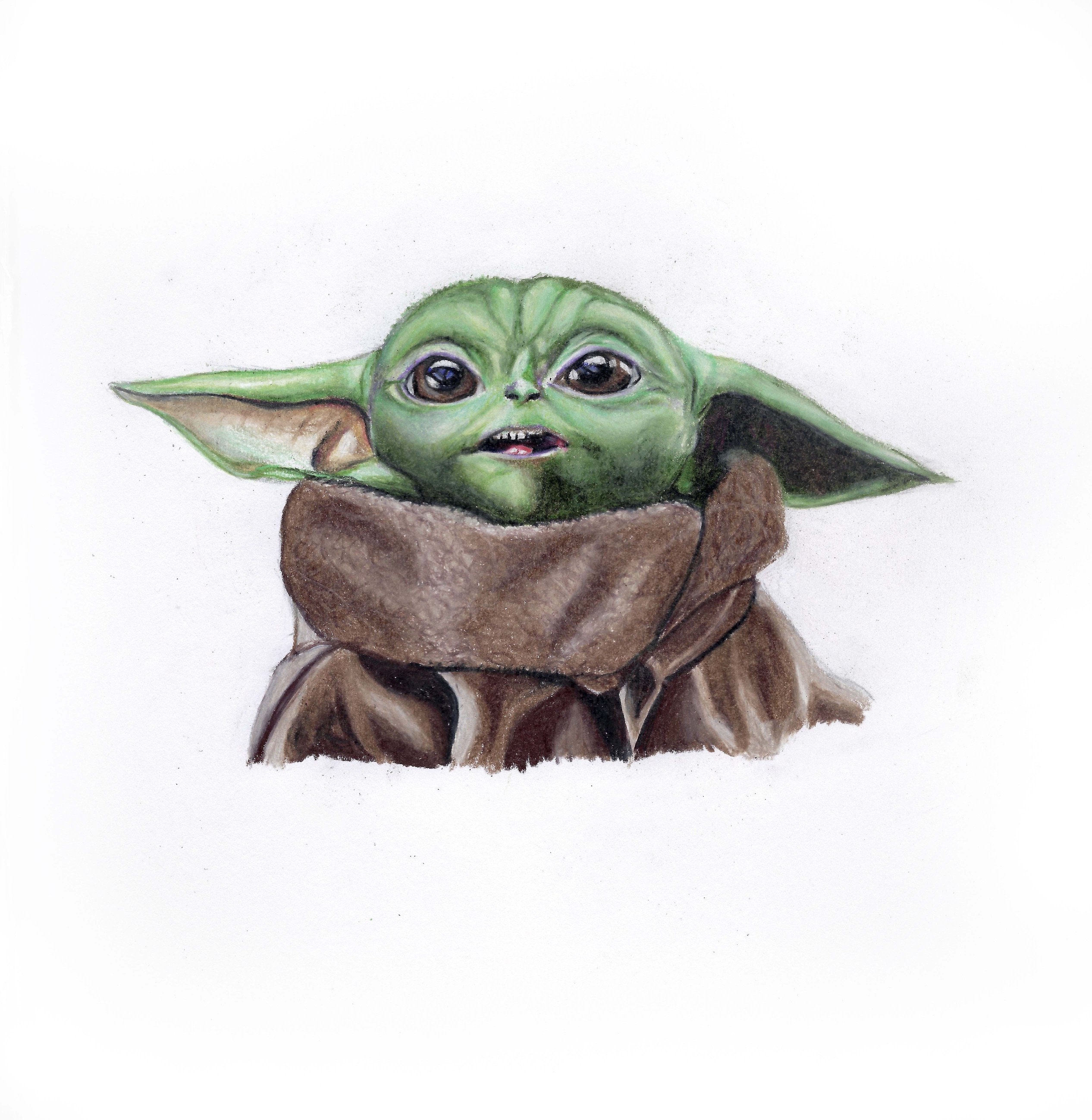 Baby Yoda Mandalorian Dibujo de retratos - Etsy México