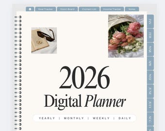 2026 Digital Planner, 2026 Daily Planner, 2026 Planner, 2026 Dated Planner, Hyperlink Digital Life Planner, GoodNotes 2026 Planner for iPad