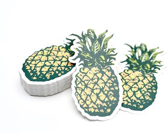 Pineapple Sticker, Pineapple Water Bottle Sticker, Pineapple Laptop Sticker, Waterproof Sticker, Fruit Sticker