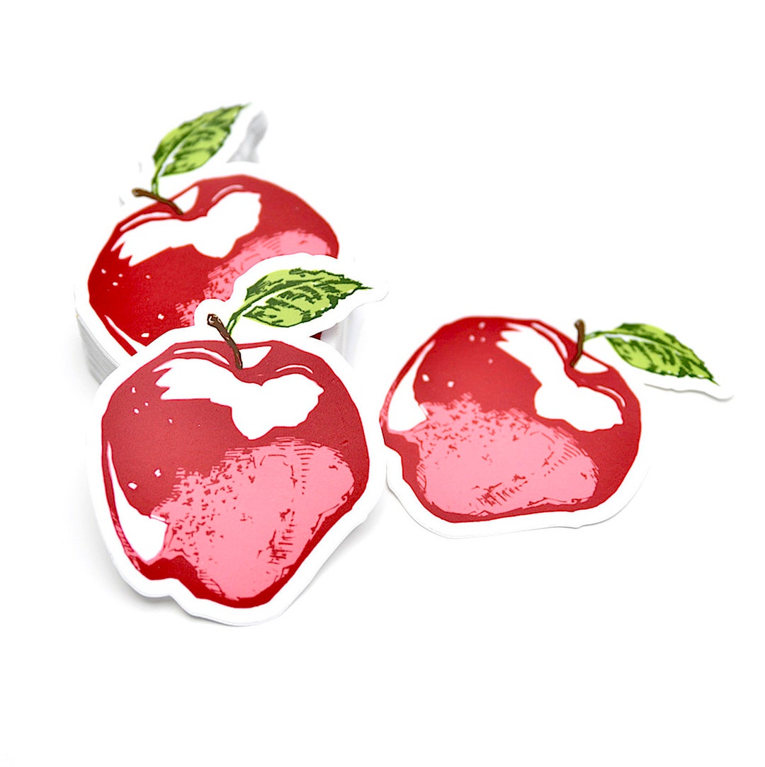 Apple Sticker, Waterproof Sticker for Snowboards, Hydroflasks