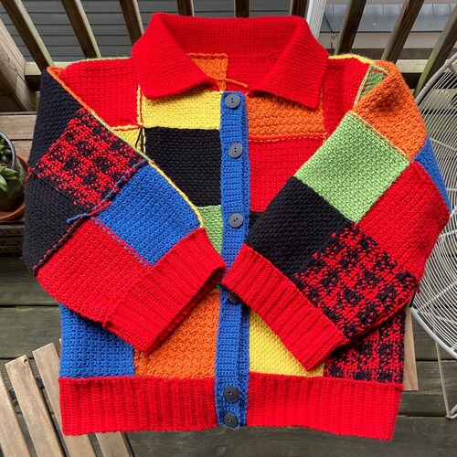 Patchwork Cardigan Crochet Pattern JW 