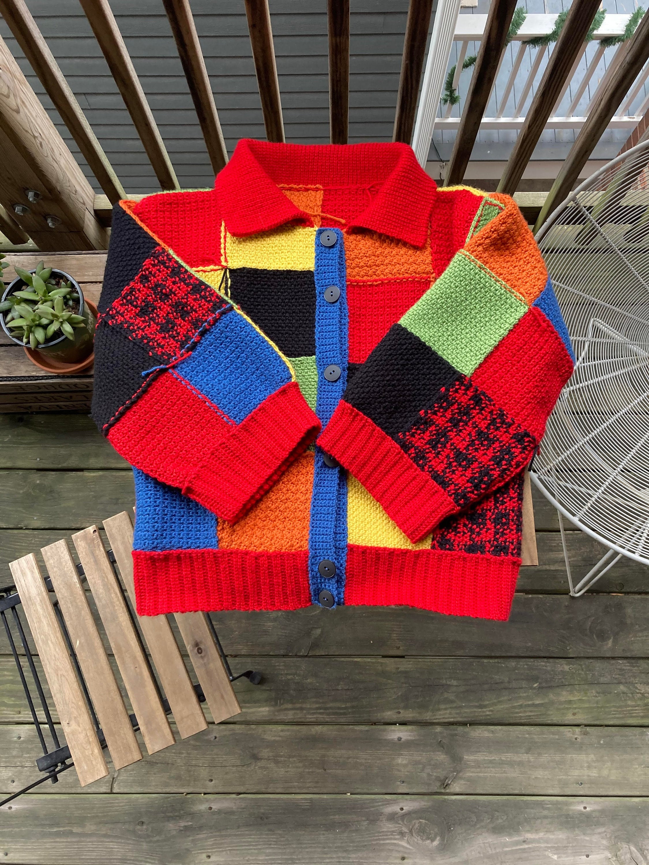 売り出し新作 leinwande Bubble Patchwork Cardigan/Blue ニット