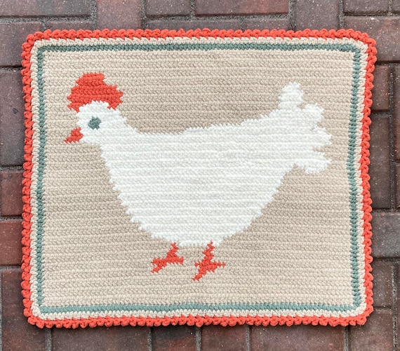 Rustic Chicken Baby Blanket Crochet Pattern Chart and Written Etsy Canada