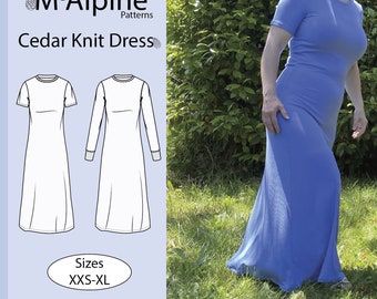 Cedar Knit Kleid Schnittmuster | Schnittmuster Kleid | Kleid | Sweatshirt Kleid | Damen Schnittmuster | XXS-XL | Sofort Download