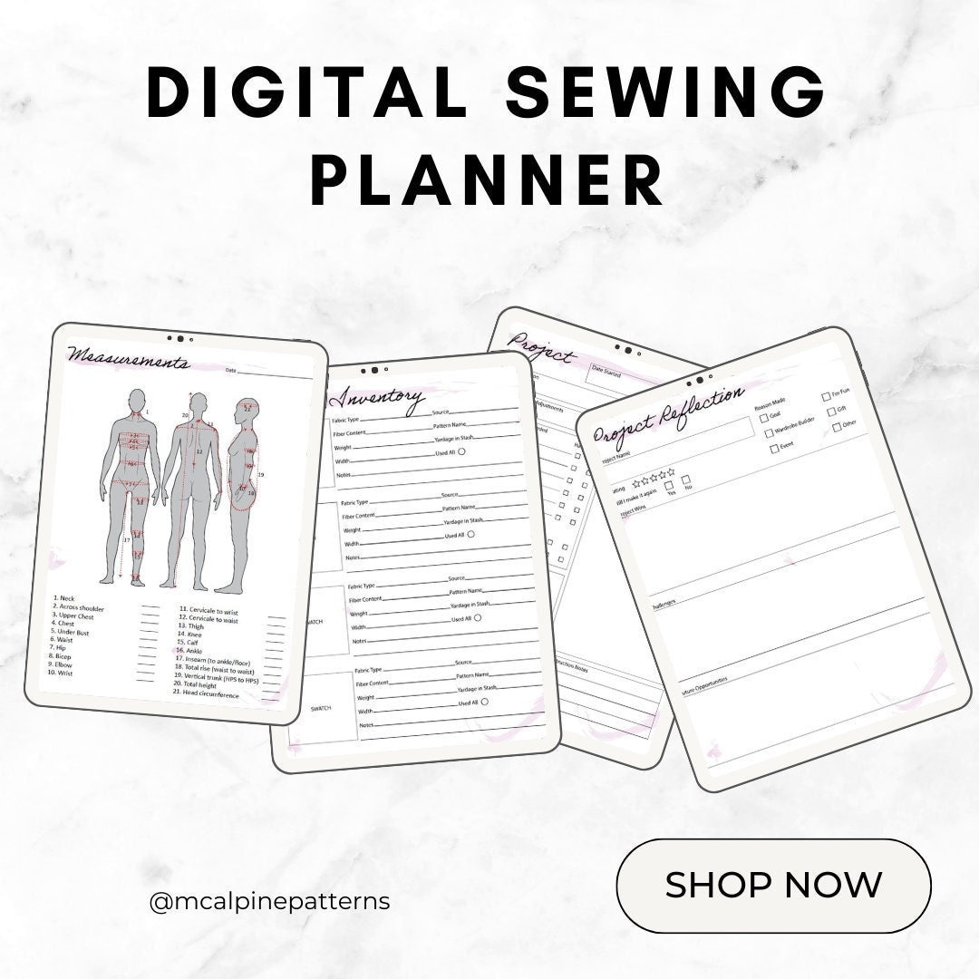 Sewing Planner Sewing Organizer Sewing Tracker Sewing Diary sewing