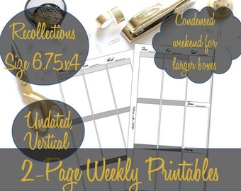 Recollections Undated Vertical Planner Inserts, Michael's Inserts, WO2P, Creative Year Inserts, Recollections Inserts - INSTANT DOWNLOAD
