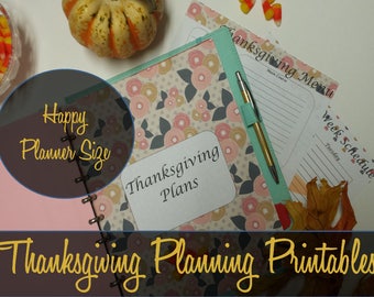 Happy Planner Thanksgiving Inserts, MAMBI Holiday Planning, Entertaining, Happy Planner Inserts, MAMBI Thanksgiving, Thanksgiving Planner