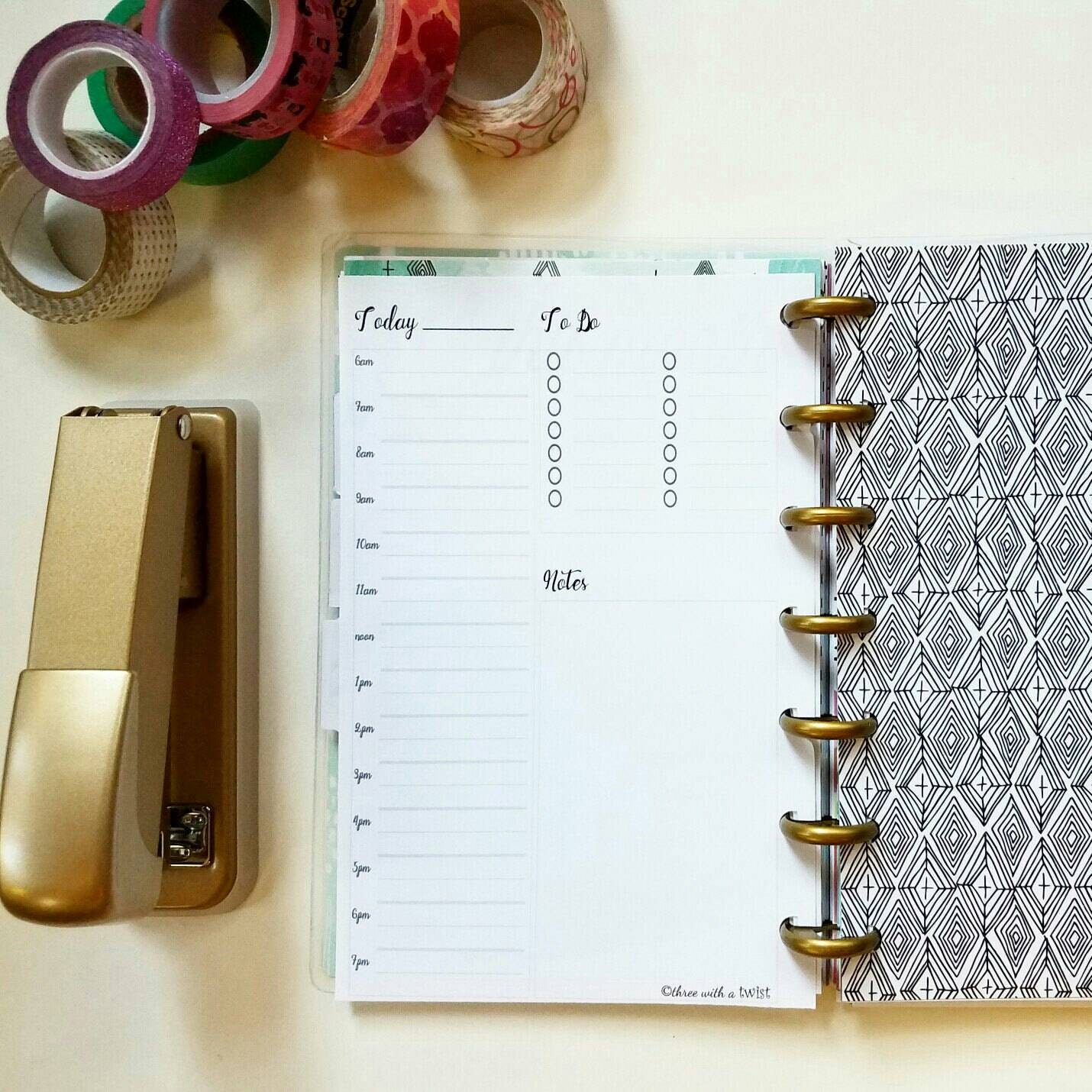 Mini Happy Planner Hourly Insert Mini Happy Planner Inserts Etsy