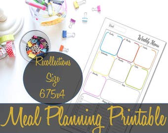 Meal Planning Recollections Printable Insert, Recollections Refills, Recollections Inserts, Michael's Inserts, Grocery List, Shopping List