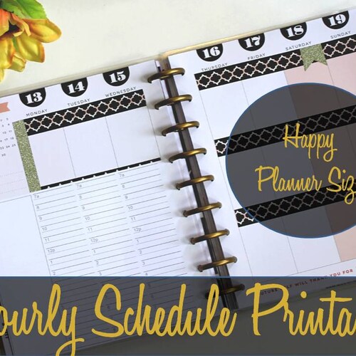 Happy Planner Hourly Insert Hourly Schedule Create 365 Etsy