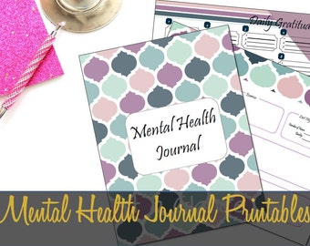 Inserções para impressão do Diário de Saúde Mental, Registro de Ansiedade, Rastreador de Depressão, Raiva, Diário de Saúde Mental, Big Happy Planner - DOWNLOAD INSTANTÂNEO
