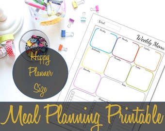 Happy Planner Insert, Meal Planning Insert, Shopping List, Create 365 Refill, MAMBI Insert, Happy Planner Inserts, Happy Planner Printable