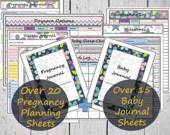 Pregnancy and Baby Printables, Pregnancy Inserts, Baby Inserts, Big Happy Planner, Martha Stewart Discbound, Arc - INSTANT DOWNLOAD