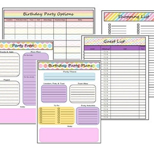 Party Planning Printable Pages, Party Guest List, Big Happy Planner, Arc, Martha Stewart Discbound, Event Planning - INSTANT DOWNLOAD image 2