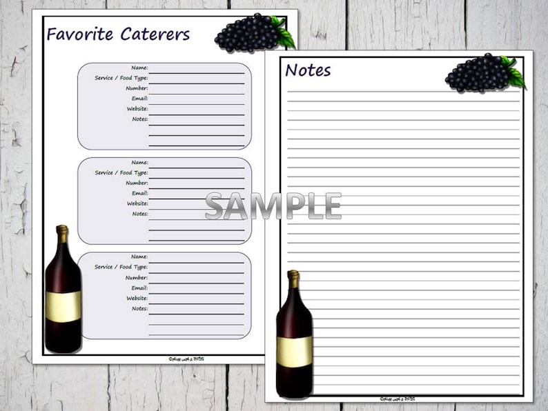 Dinner Entertaining Planner and Journal Printables, Entertaining ...