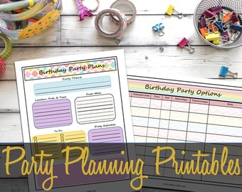 Party Planning Printable Pages, Party Guest List, Big Happy Planner, Arc, Martha Stewart Discbound, Event Planning - INSTANT DOWNLOAD
