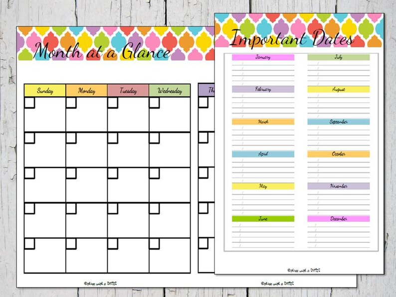 Day Planning Blank Calendar A5 Insert Refill Day at a Glance | Etsy