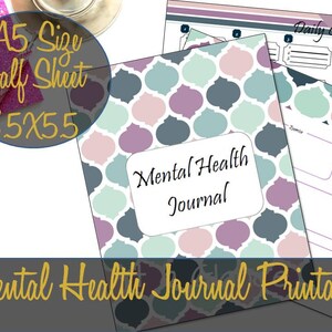Mental Health Journal Printables A5 Size Half Sheet, Wellness Journal, Anxiety Journal, Depression Journal, CBT, Anger - INSTANT Download