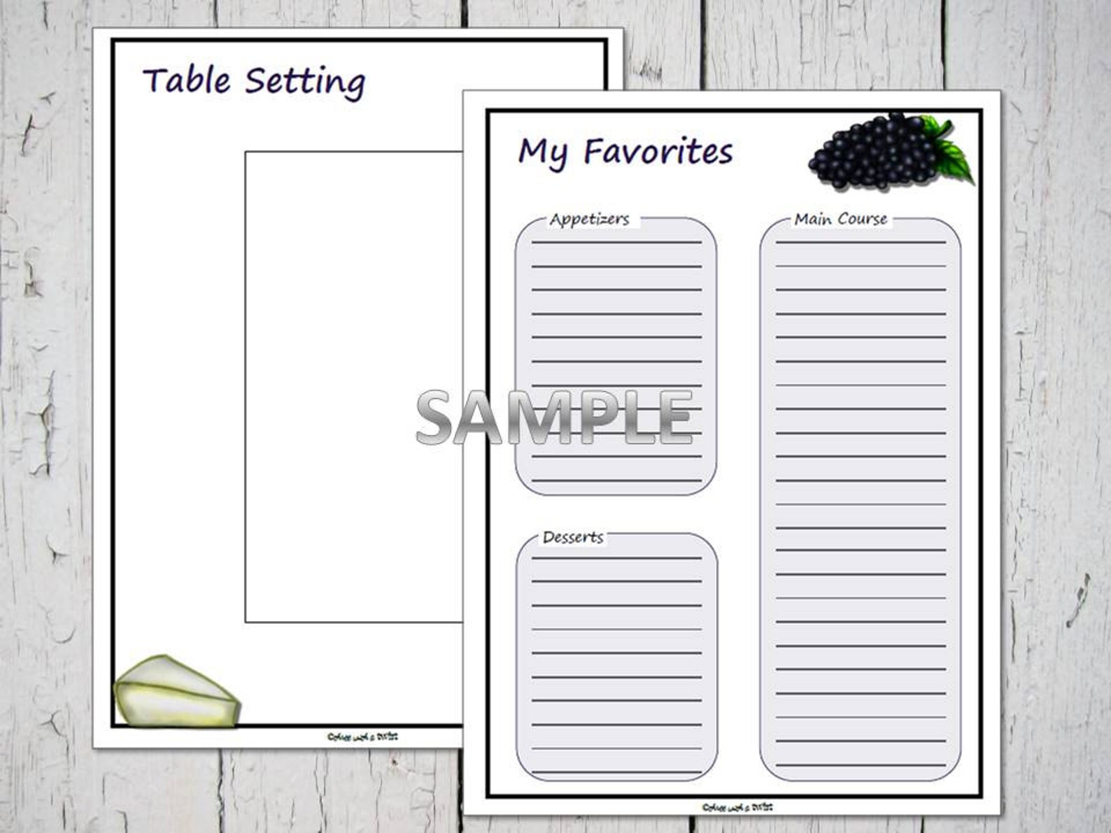 Dinner Entertaining Planner and Journal Printables, Entertaining ...
