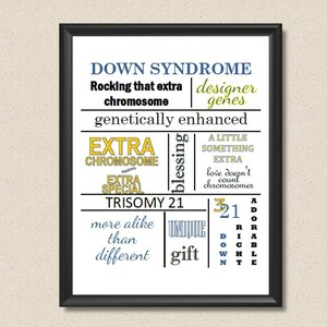 Down Syndrome Subway Art Trisomy 21 Home Decor - INSTANT DOWNLOAD