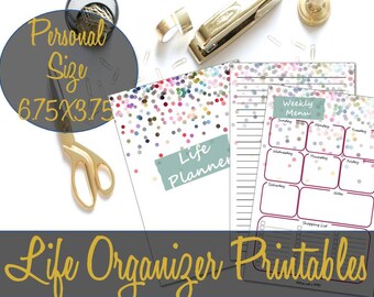 Life Organizer Printables Personal Size 6.75x3.75, Household Binder Inserts, Lists, Webster's, Kikki K, Filofax - INSTANT DOWNLOAD