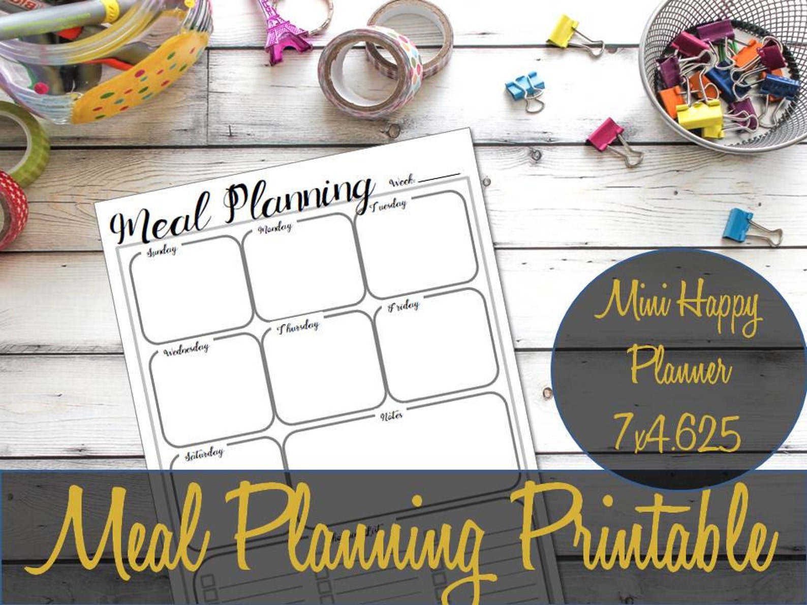 Mini Happy Planner Insert, Meal Planning, Printable Insert ...