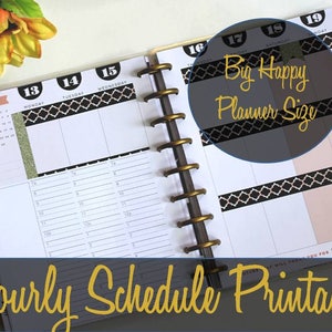 Big Happy Planner Hourly Insert, Hourly Schedule, Create 365, MAMBI Insert, Happy Planner Inserts, Big Happy Planner Pages, Printable Insert image 1