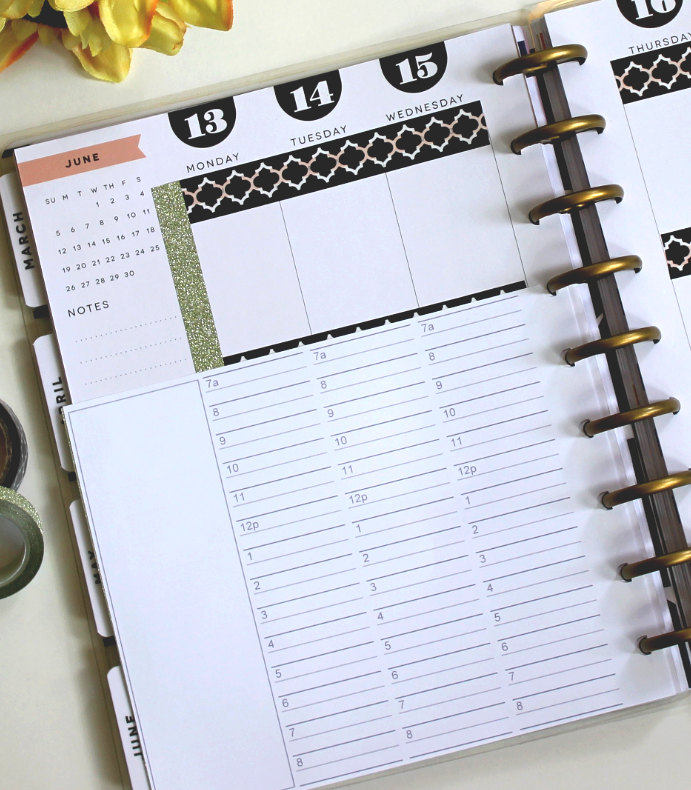 Big Happy Planner Hourly Insert, Hourly Schedule, Create 365, MAMBI ...