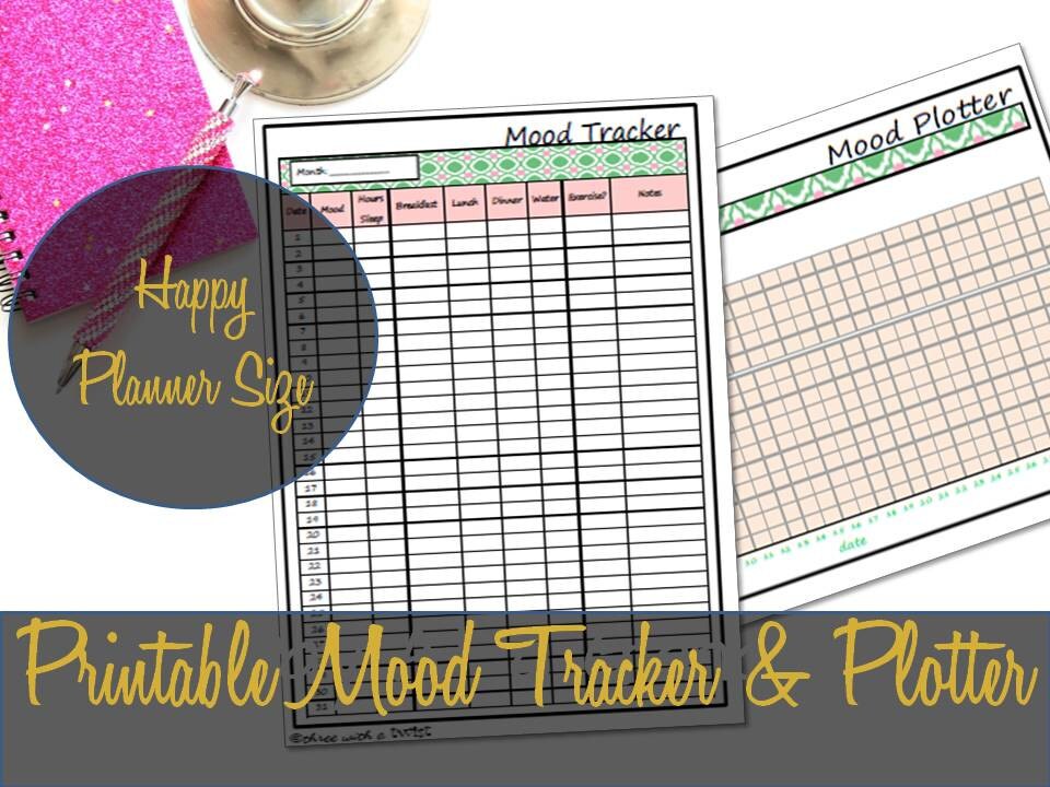 Happy Planner Inserts, Mood Tracker and Plotter Inserts, Happy Planner ...