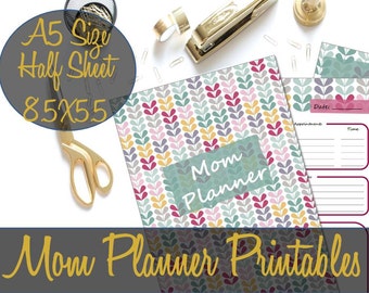 Mom Planner, Mom Organizer, Mom Calendar, To Do Lists, Mom Planning Printables A5 Size Half Sheet - INSTANT DOWNLOAD