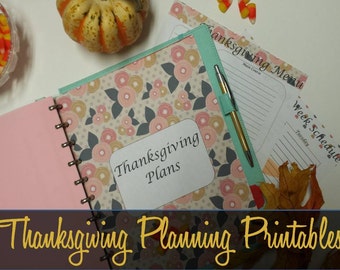 Thanksgiving Planner, Thanksgiving Planning Inserts, Holiday Planning, Entertaining, Big Happy Planner Inserts, MAMBI Thanksgiving