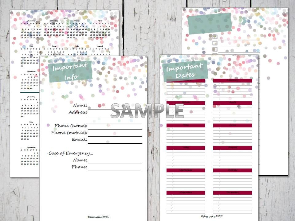 Life Organizer Printables Personal Size 6.75x3.75 Household - Etsy
