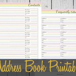 Address Book Printable Pages, Contacts Insert, Discbound Refill, Martha Stewart, BIG Happy Planner - INSTANT DOWNLOAD
